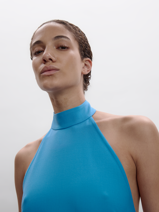 TAILORED HALTER DRESS