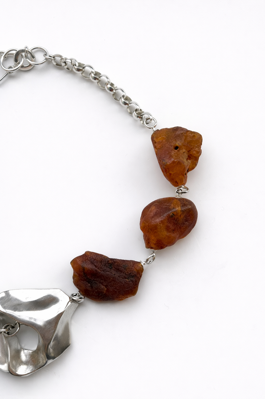 BEEM STUDIO TIDE CHOKER SILVER & AMBER