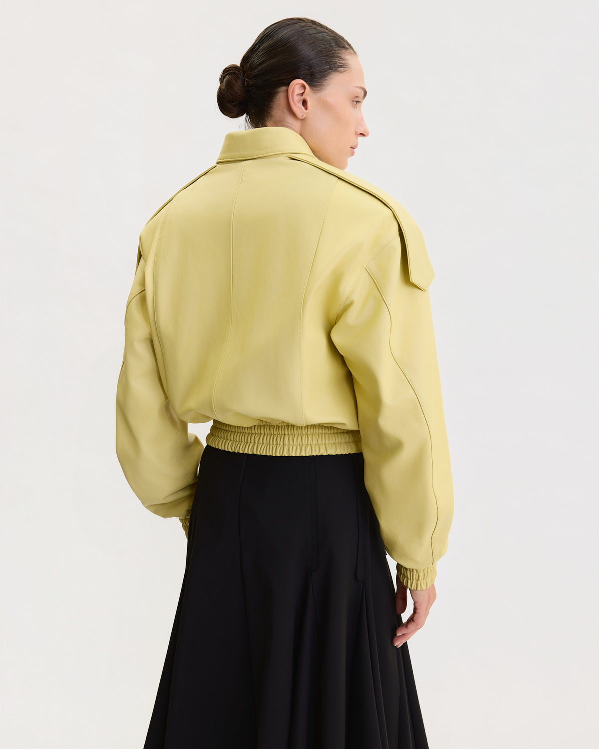 STRUCTURED BOMBER LEATHER JACKET