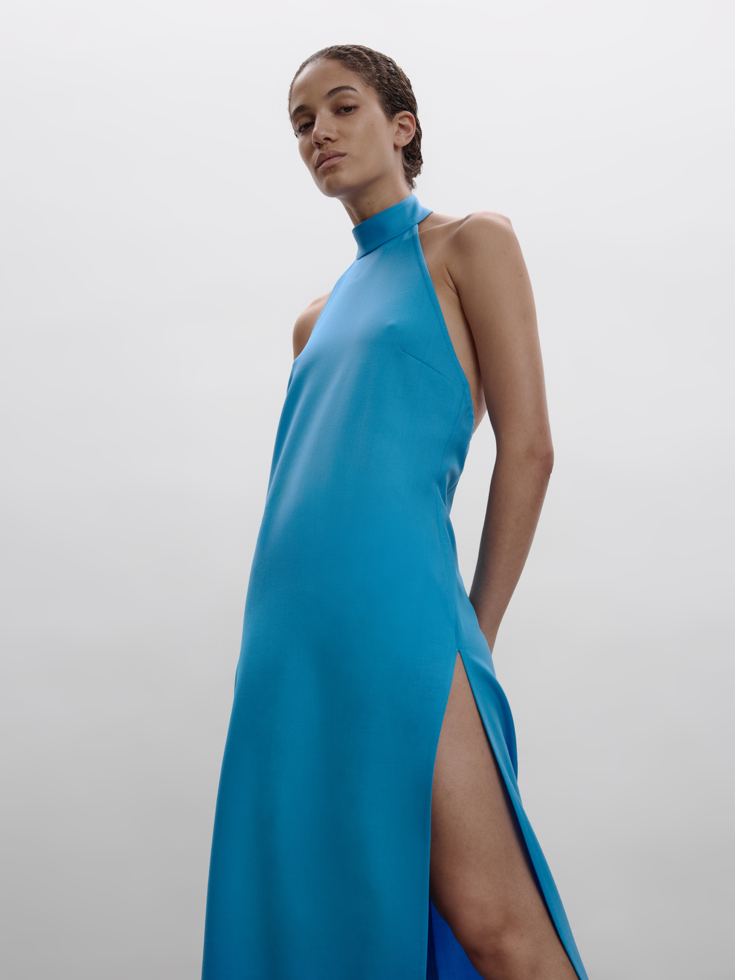TAILORED HALTER DRESS