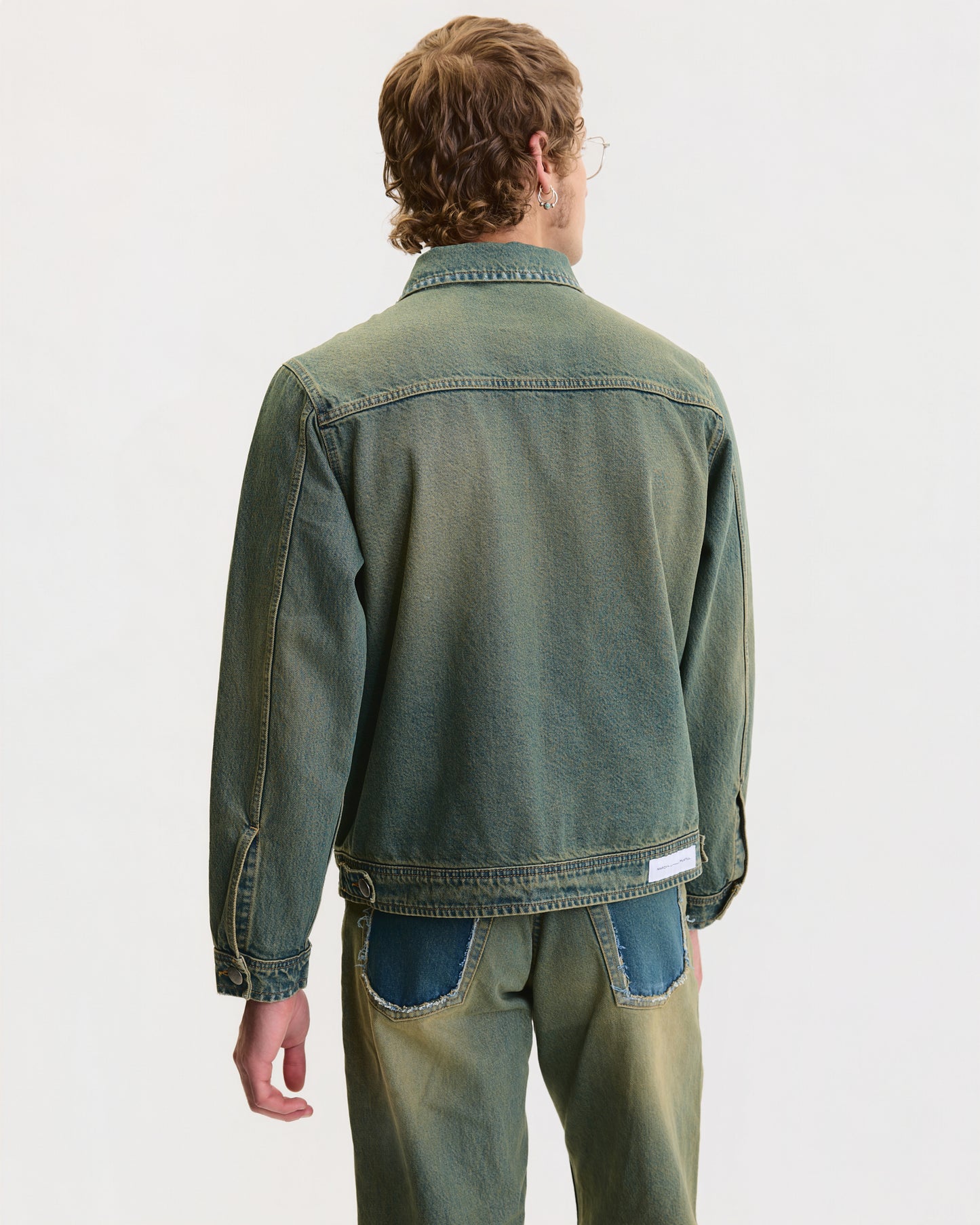DENIM JACKET IN FADED BRIGHT GREEN