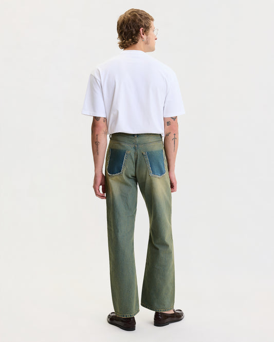 LOOSE FIT JEANS IN FADED BRIGHT GREEN