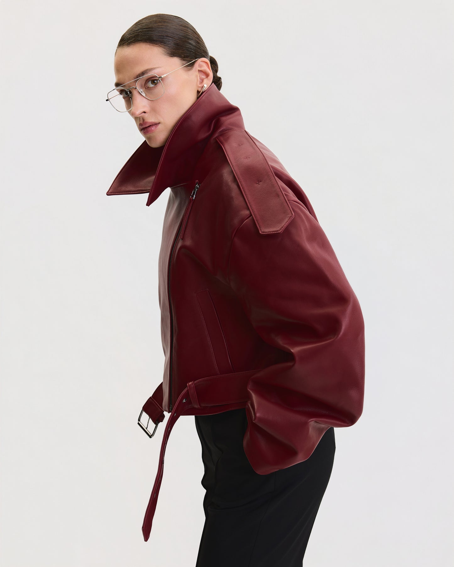 OVERSIZED BIKER LEATHER JACKET