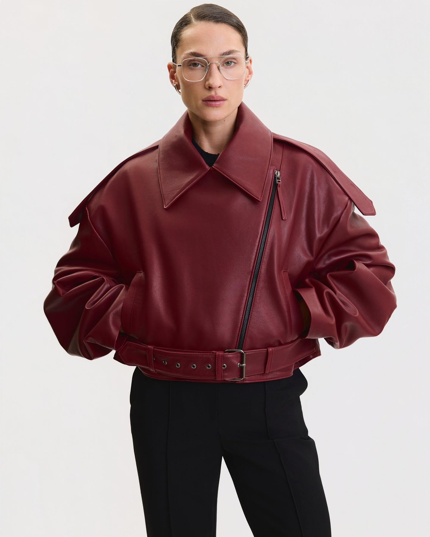 OVERSIZED BIKER LEATHER JACKET