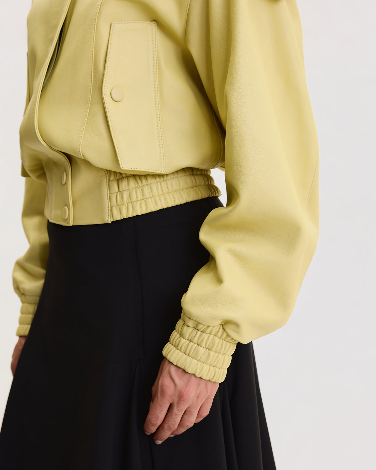 STRUCTURED BOMBER LEATHER JACKET