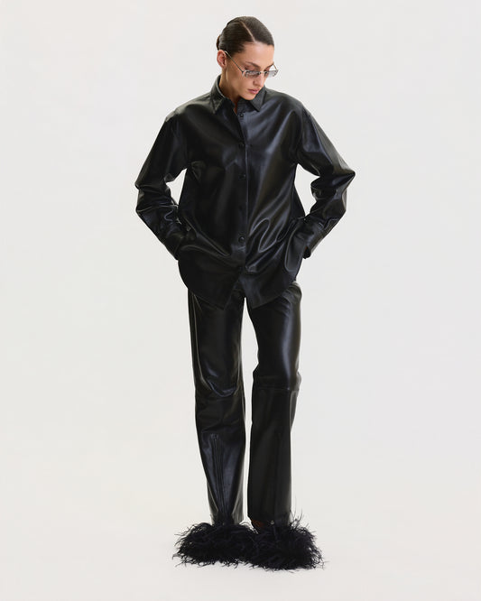 THE LEATHER OVERSIZED SHIRT