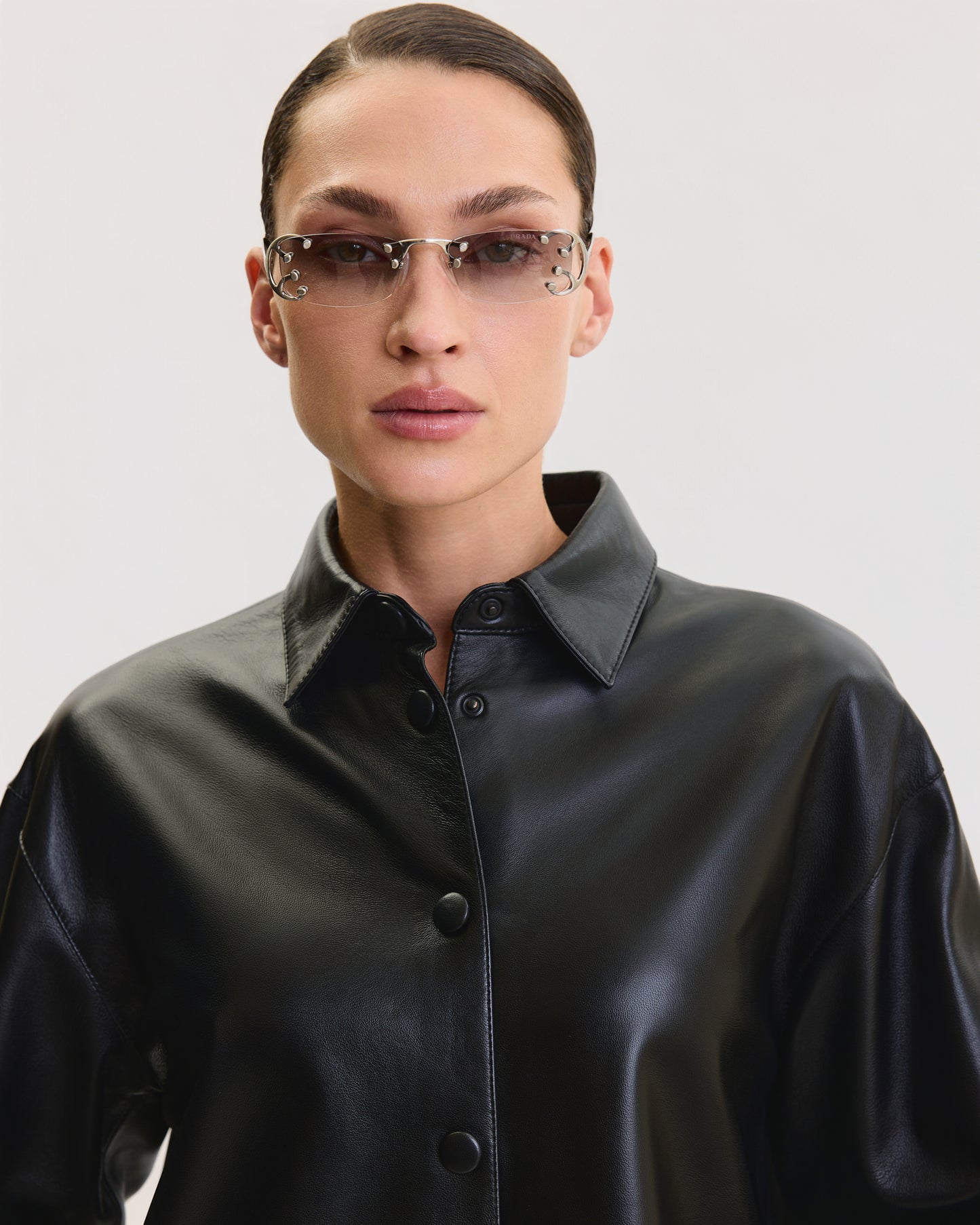 THE LEATHER OVERSIZED SHIRT