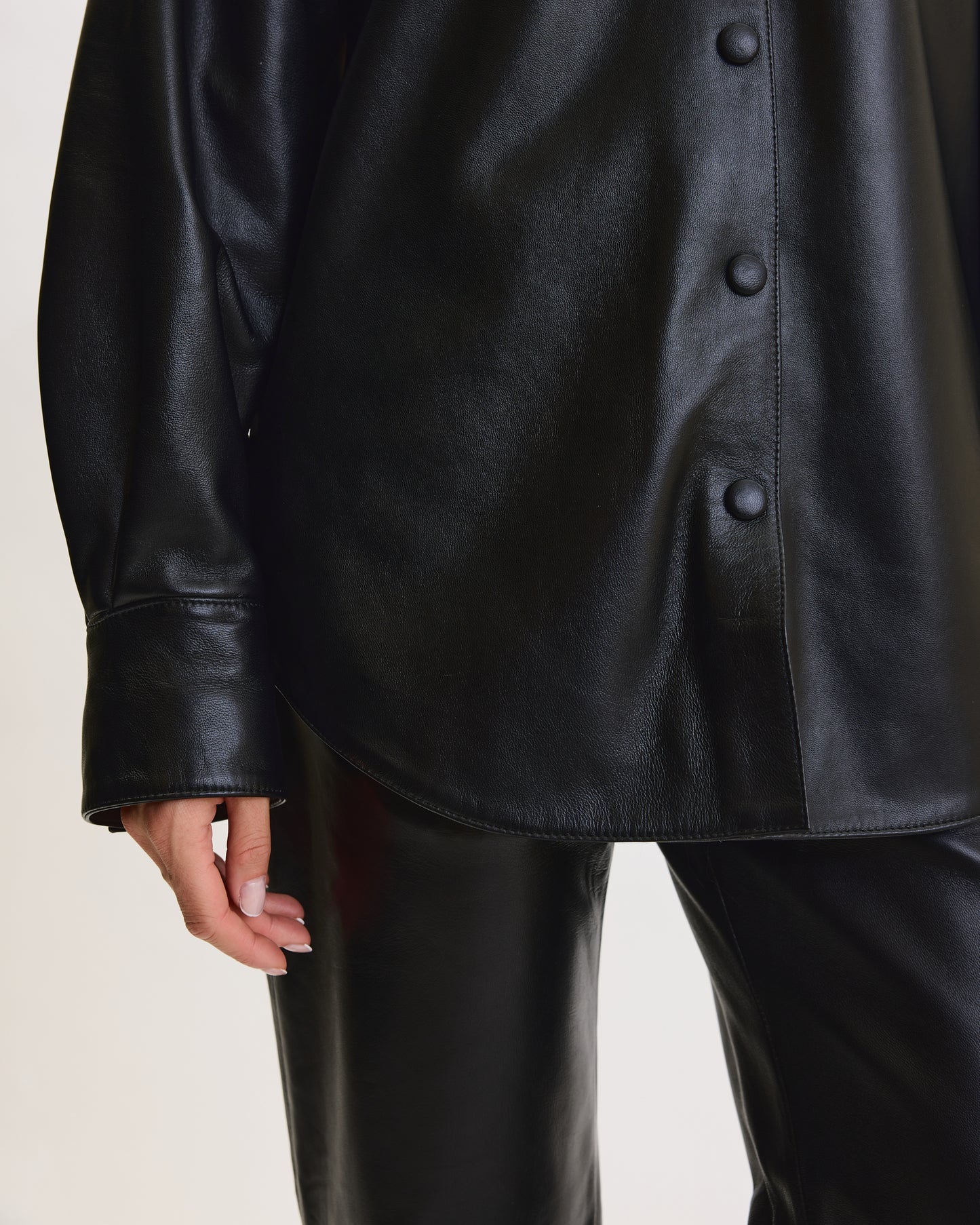 THE LEATHER OVERSIZED SHIRT