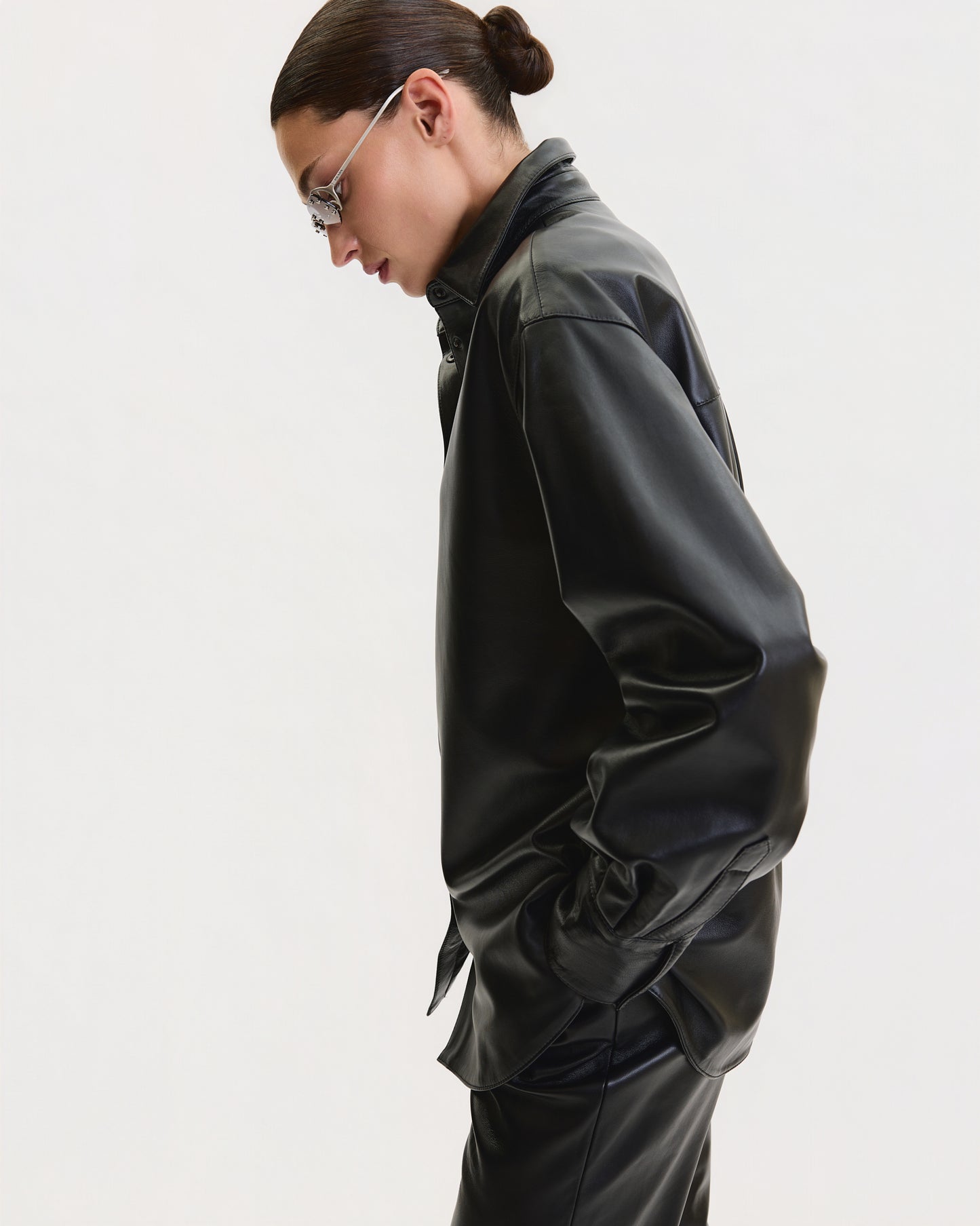 THE LEATHER OVERSIZED SHIRT