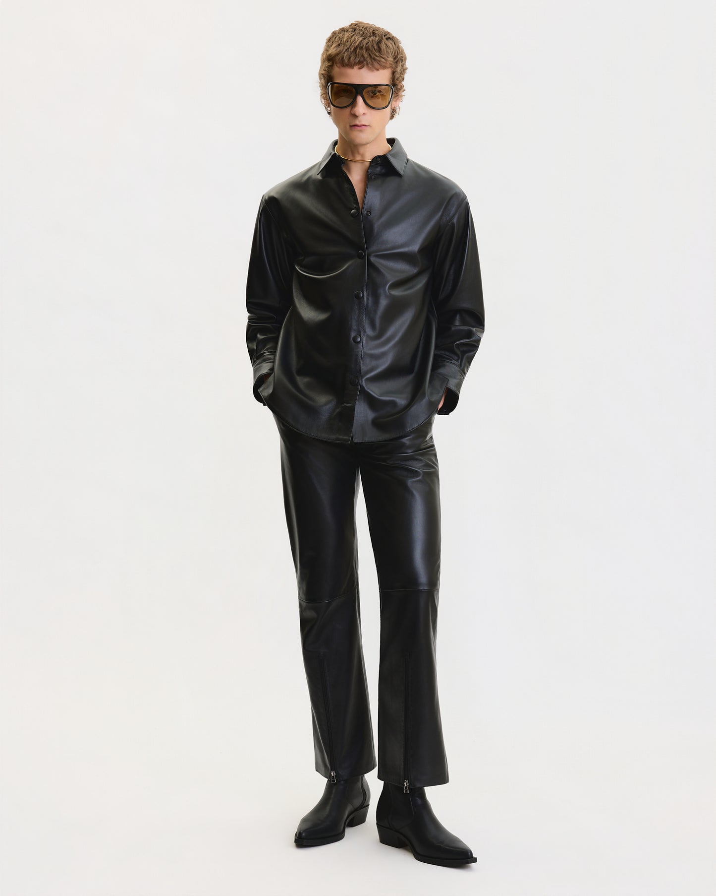 THE LEATHER OVERSIZED SHIRT