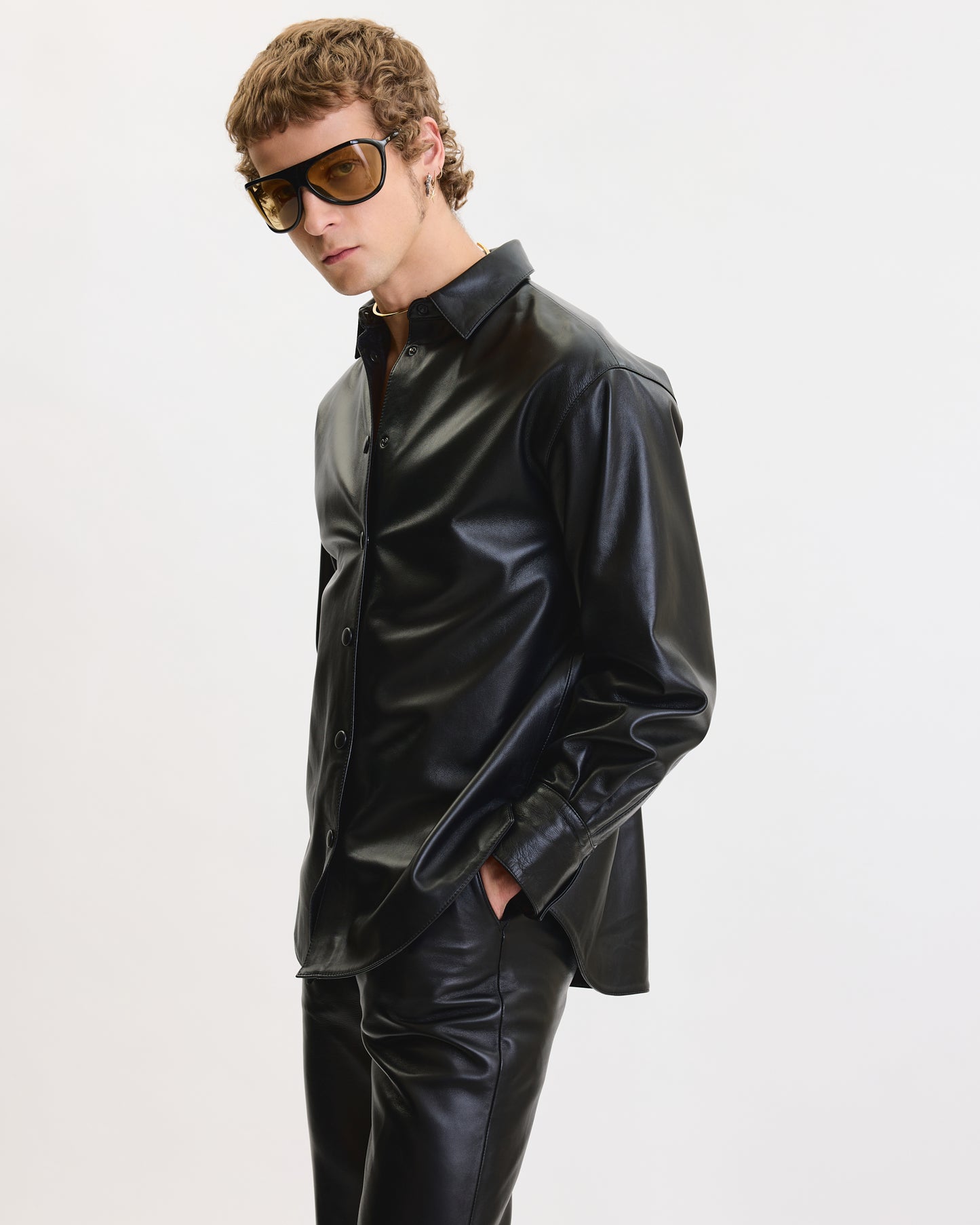 THE LEATHER OVERSIZED SHIRT