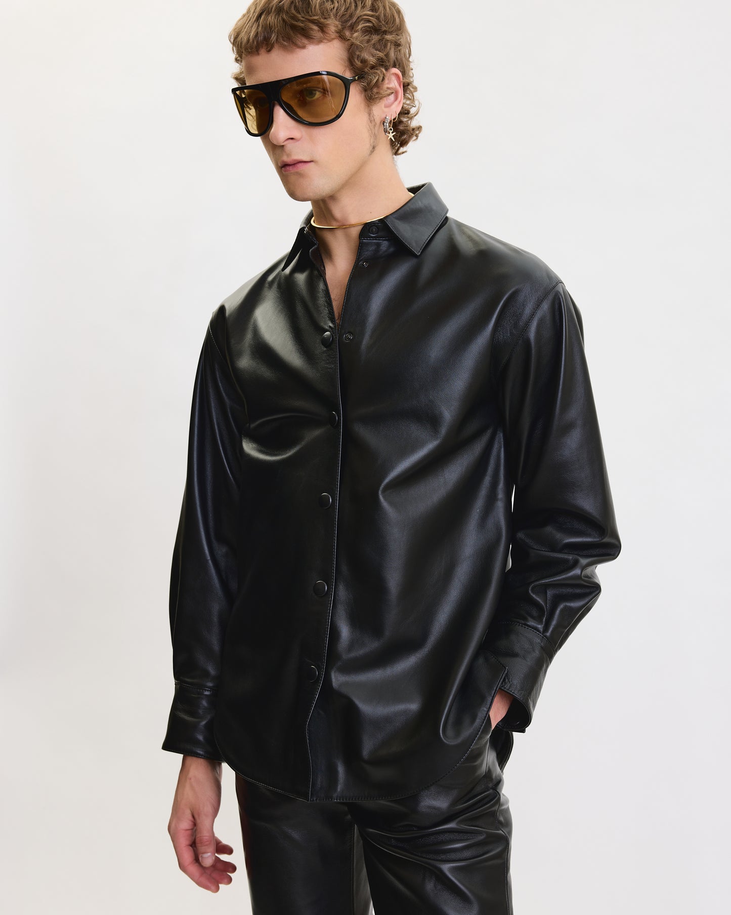 THE LEATHER OVERSIZED SHIRT