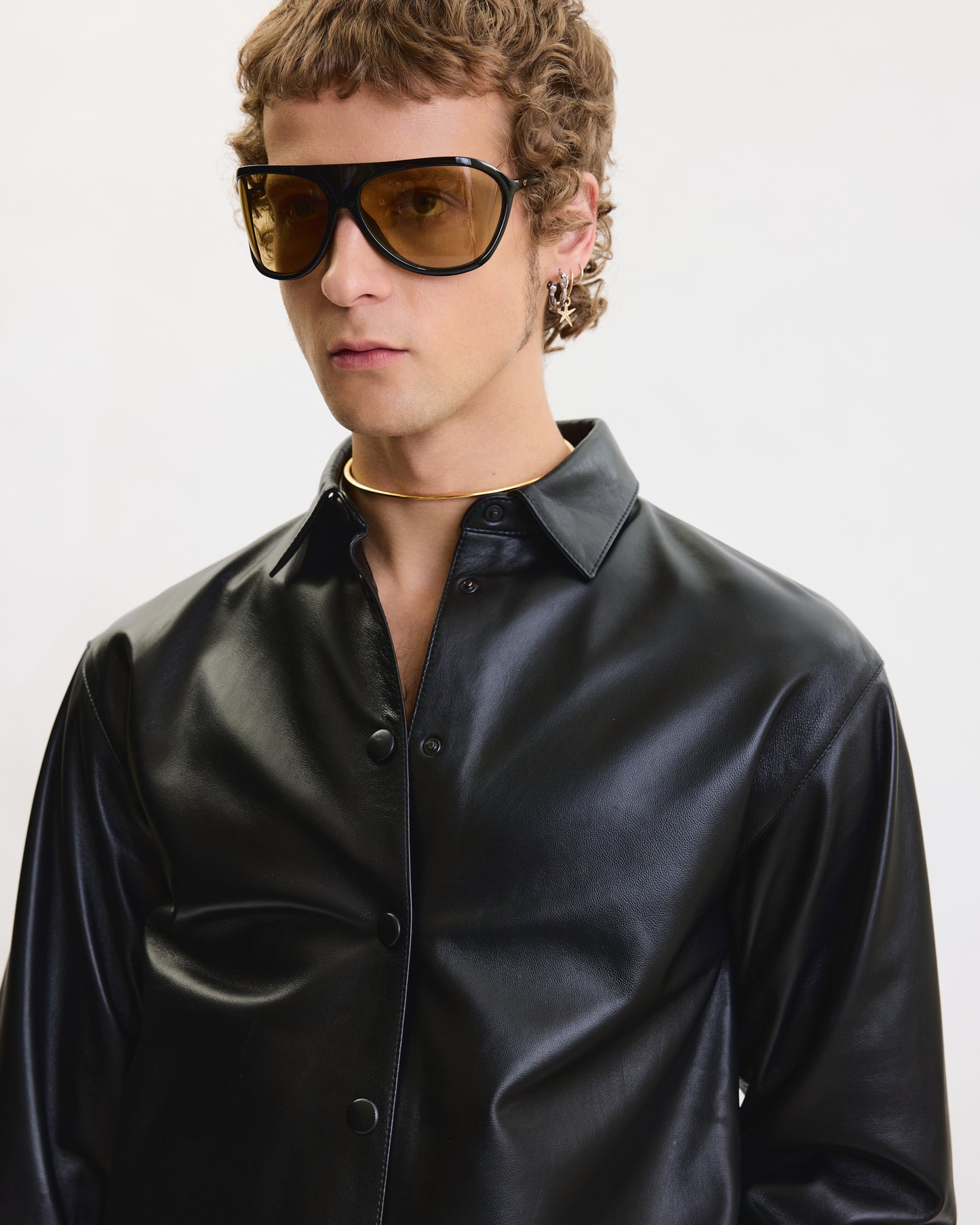 THE LEATHER OVERSIZED SHIRT