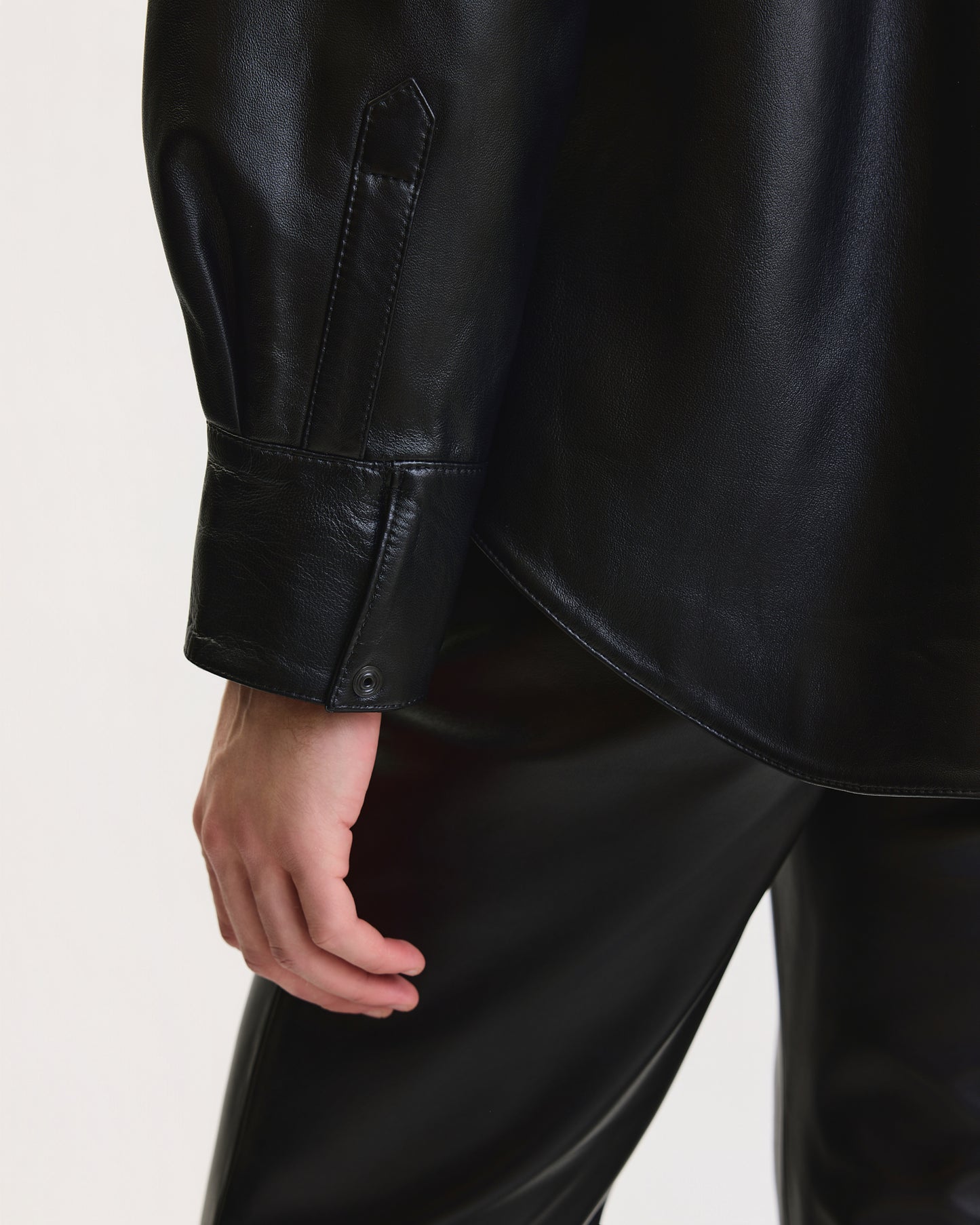 THE LEATHER OVERSIZED SHIRT