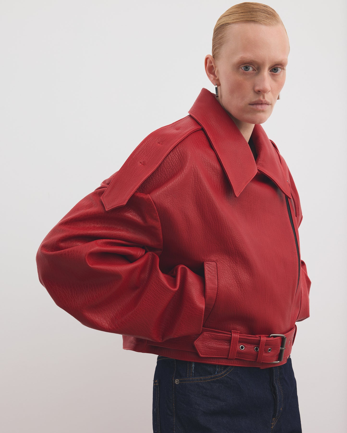OVERSIZED BIKER LEATHER JACKET