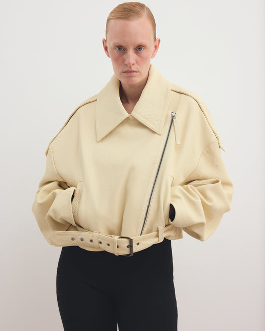OVERSIZED BIKER LEATHER JACKET