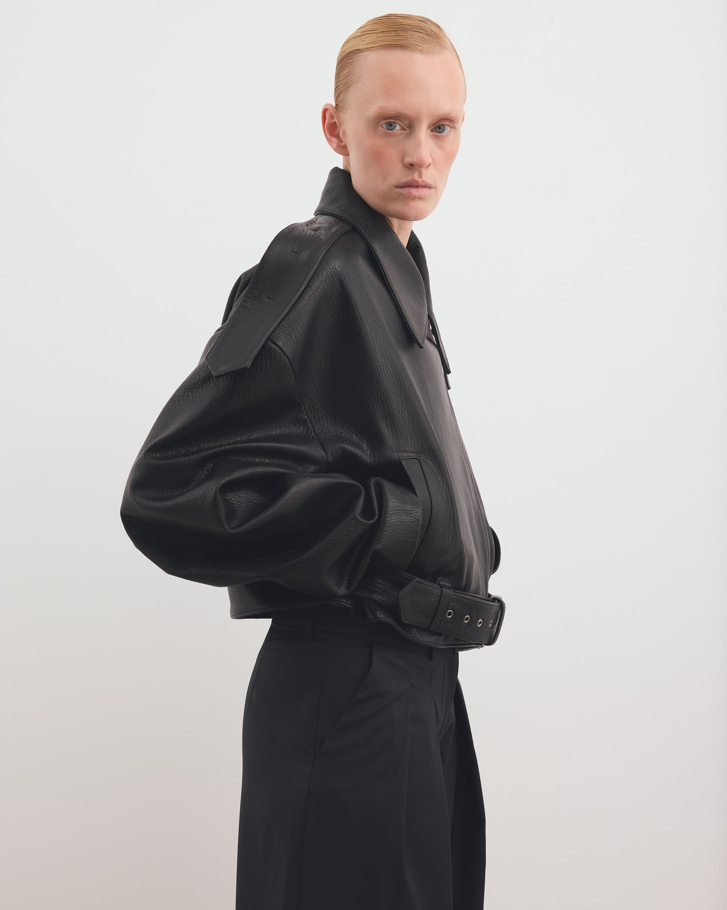 OVERSIZED BIKER LEATHER JACKET